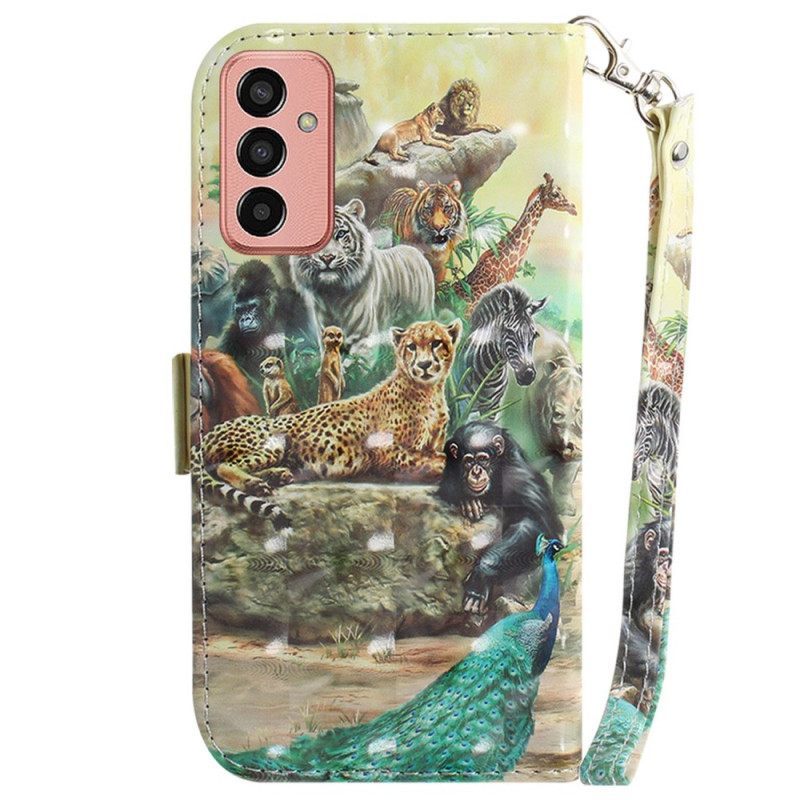 Κάλυμμα Samsung Galaxy M13 με κορδονι Thong Safari Animals