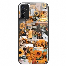 Θήκη Samsung Galaxy M13 Tempered Glass Sunflowers