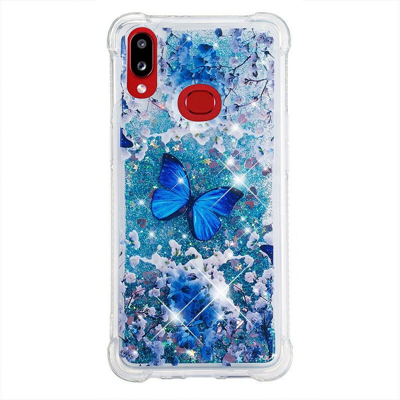 Θήκη Samsung Galaxy A10s Glitter Blue Butterflies