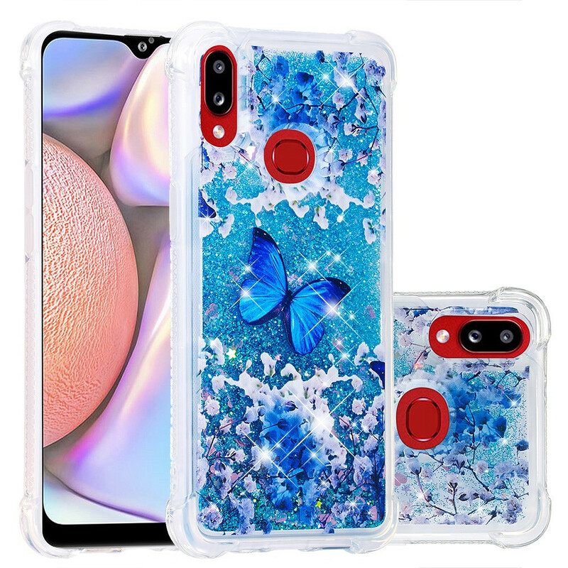 Θήκη Samsung Galaxy A10s Glitter Blue Butterflies