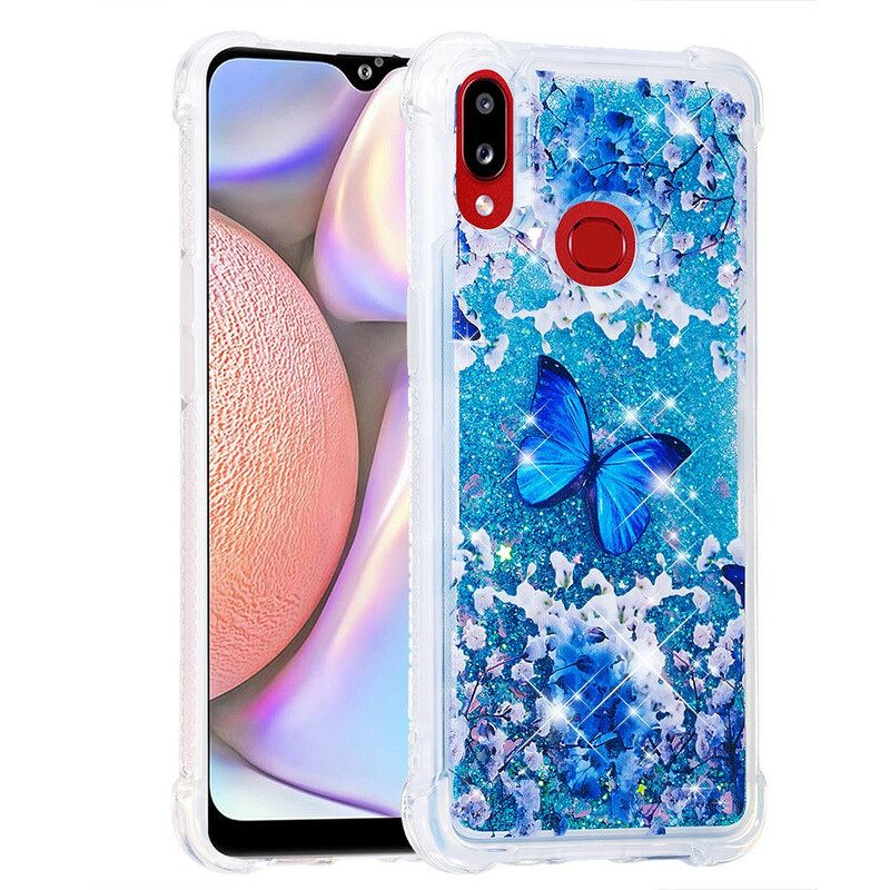 Θήκη Samsung Galaxy A10s Glitter Blue Butterflies