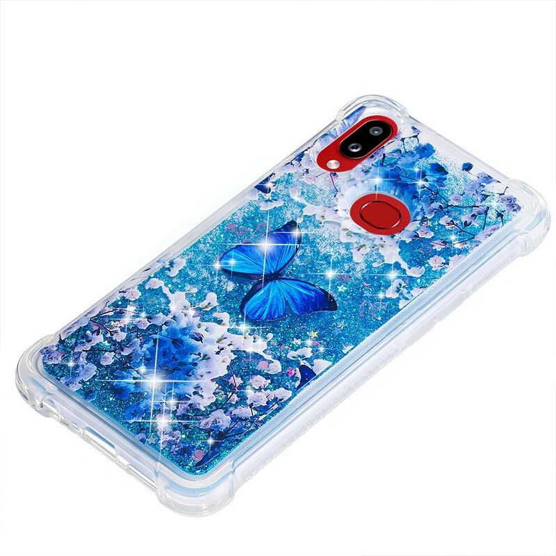 Θήκη Samsung Galaxy A10s Glitter Blue Butterflies