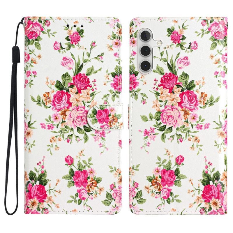 Κάλυμμα Samsung Galaxy A54 5G με κορδονι Strap Liberty Flowers