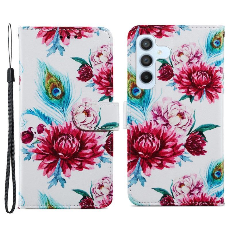 Κάλυμμα Samsung Galaxy A54 5G με κορδονι Strappy Floral