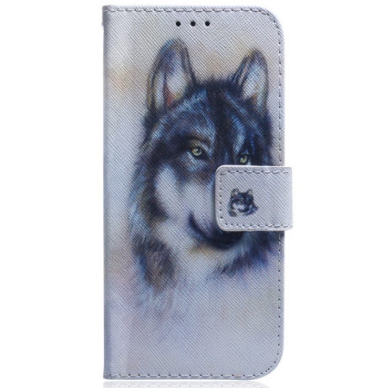 Κάλυμμα Samsung Galaxy A54 5G με κορδονι Strappy Watercolor Wolf