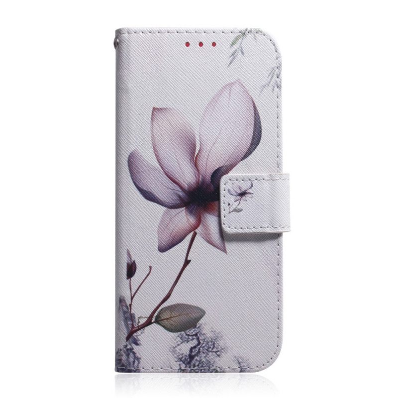 δερματινη θηκη Samsung Galaxy S22 Plus 5G Dusty Pink Flower