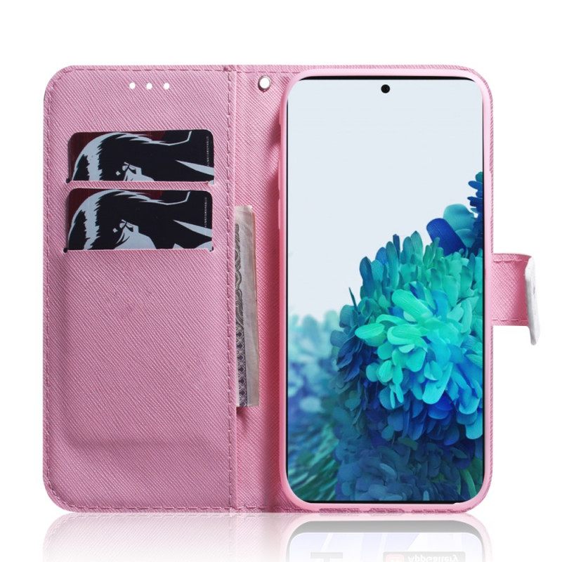 δερματινη θηκη Samsung Galaxy S22 Plus 5G Dusty Pink Flower