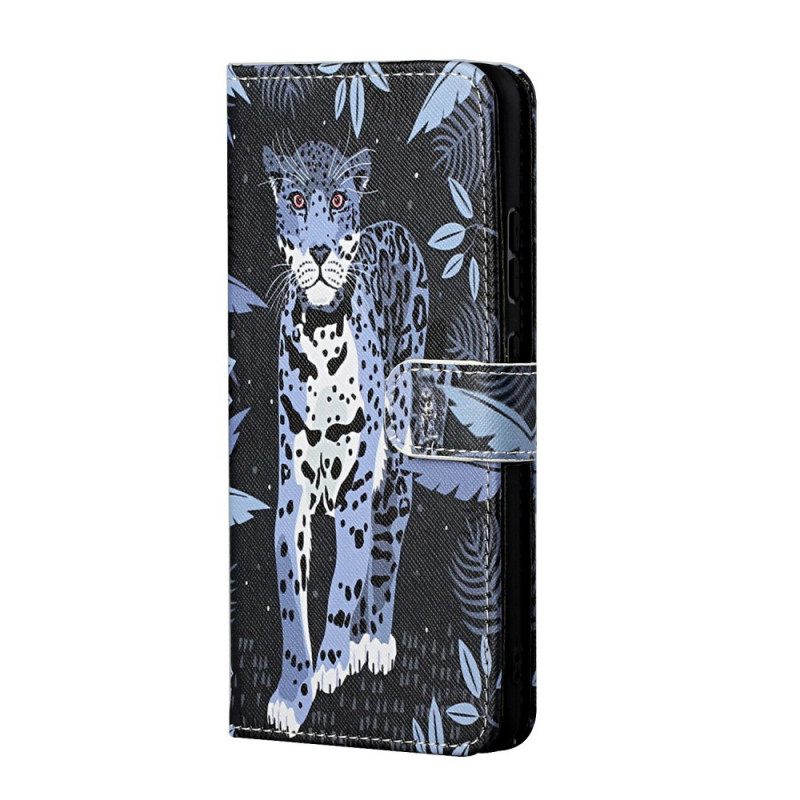 δερματινη θηκη Samsung Galaxy S22 Plus 5G με κορδονι Strappy Leopard