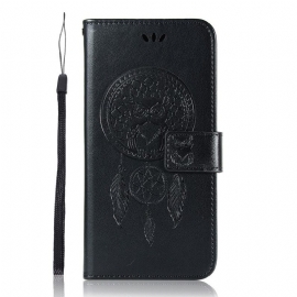 Κάλυμμα Samsung Galaxy S22 Plus 5G Δερμάτινο Εφέ Dreamcatcher Owl