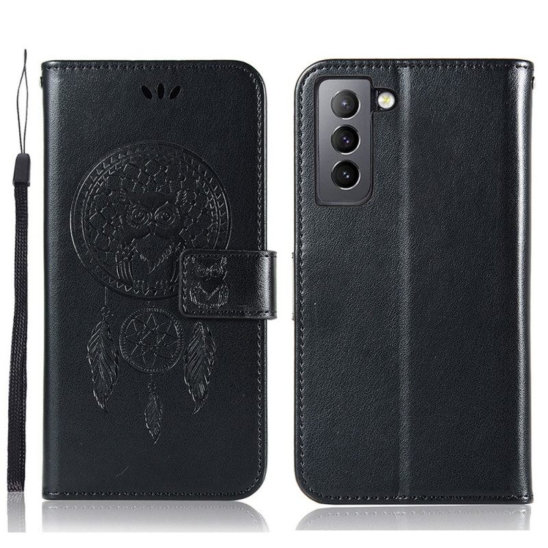 Κάλυμμα Samsung Galaxy S22 Plus 5G Δερμάτινο Εφέ Dreamcatcher Owl