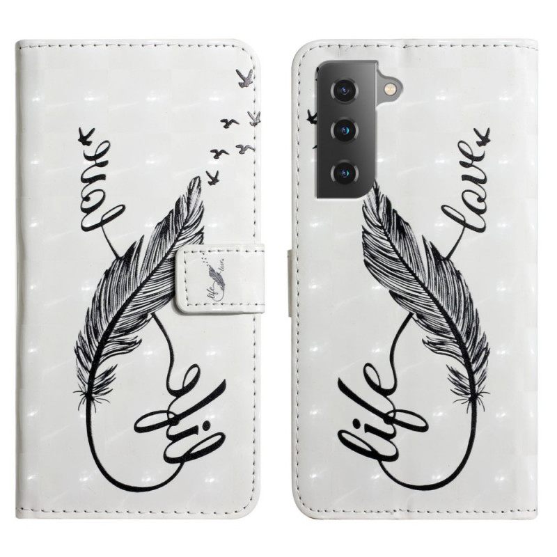 Κάλυμμα Samsung Galaxy S22 Plus 5G Feather Life And Love