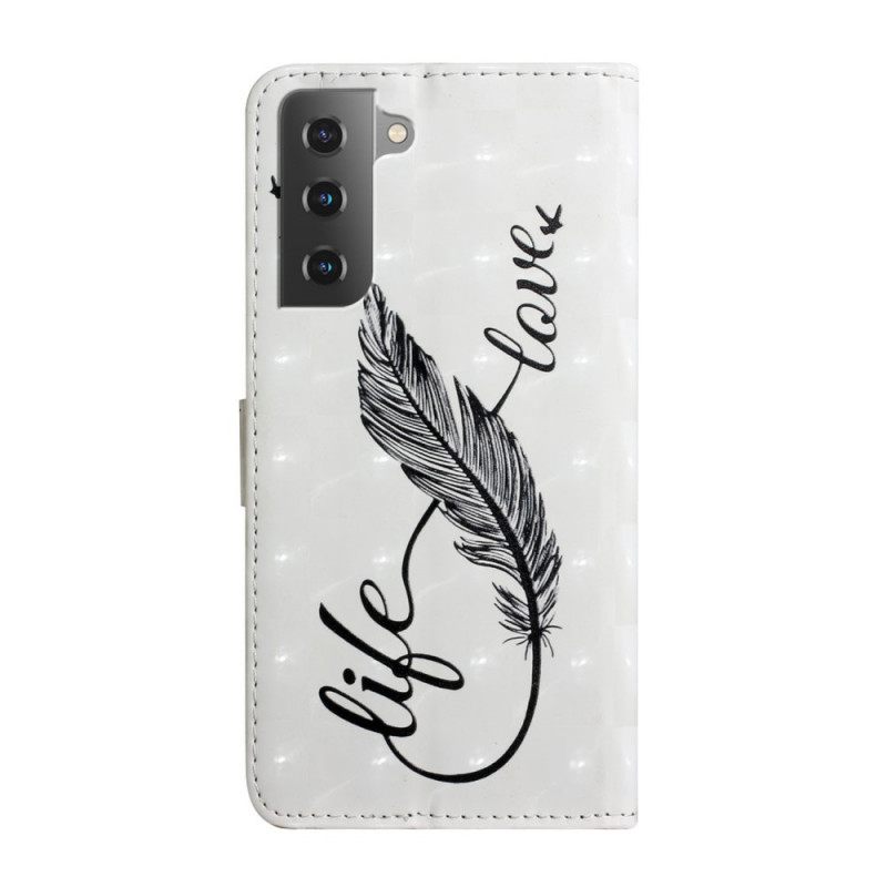 Κάλυμμα Samsung Galaxy S22 Plus 5G Feather Life And Love