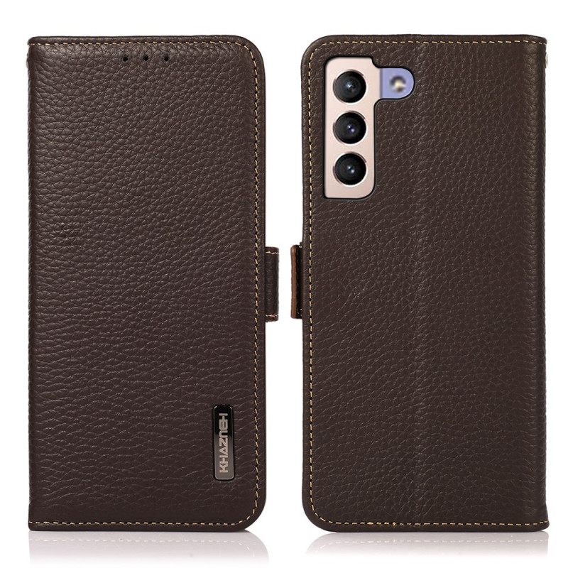 Κάλυμμα Samsung Galaxy S22 Plus 5G Litchi Leather Khazneh Rfid