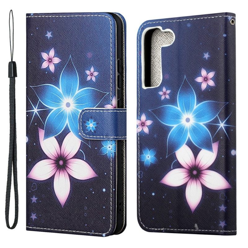 Κάλυμμα Samsung Galaxy S22 Plus 5G με κορδονι Lunar Strap Flowers