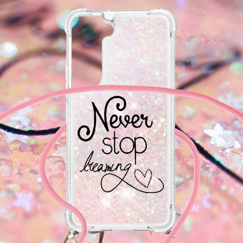 θηκη κινητου Samsung Galaxy S22 Plus 5G με κορδονι To Never Stop Glitter Cord