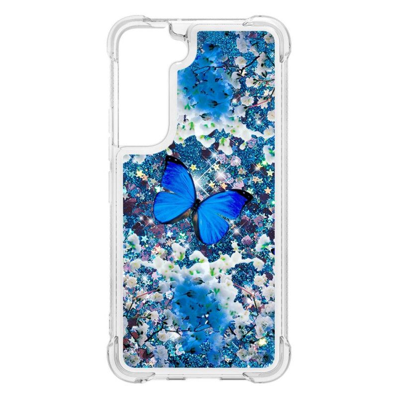 Θήκη Samsung Galaxy S22 Plus 5G Glitter Blue Butterflies