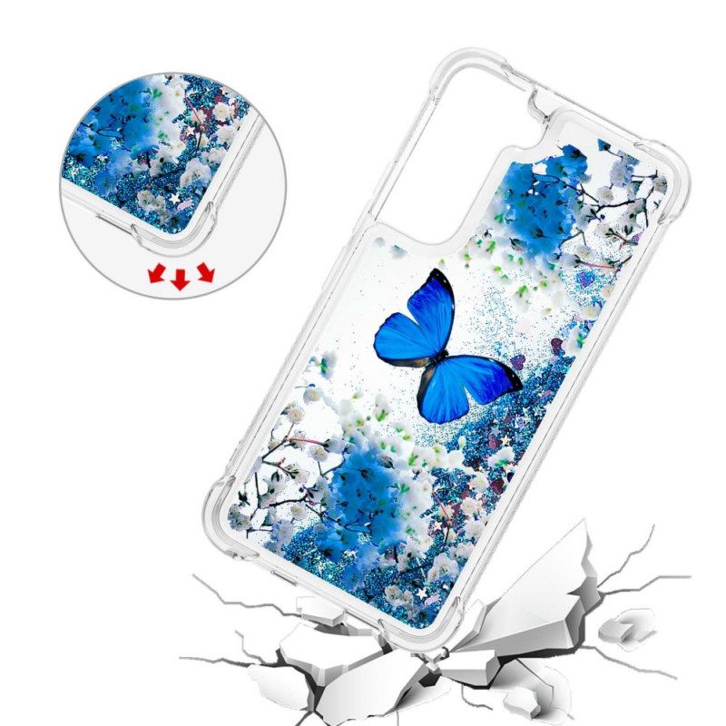 Θήκη Samsung Galaxy S22 Plus 5G Glitter Blue Butterflies