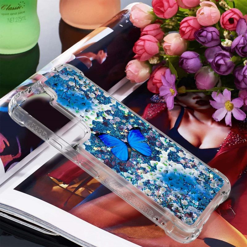 Θήκη Samsung Galaxy S22 Plus 5G Glitter Blue Butterflies