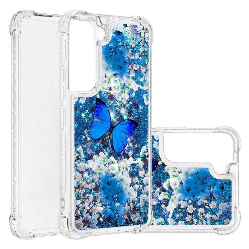 Θήκη Samsung Galaxy S22 Plus 5G Glitter Blue Butterflies