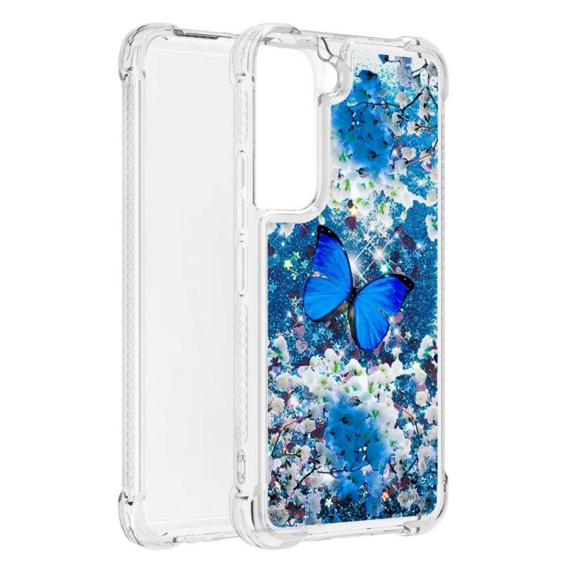 Θήκη Samsung Galaxy S22 Plus 5G Glitter Blue Butterflies