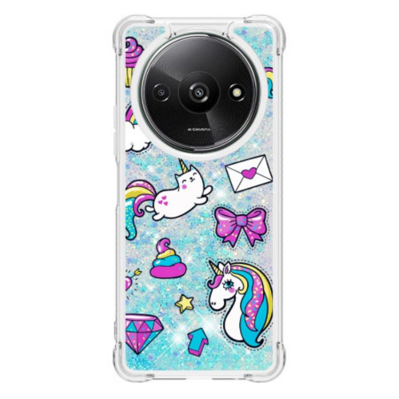 Κάλυμμα Poco C61 Little Unicorn Glitter