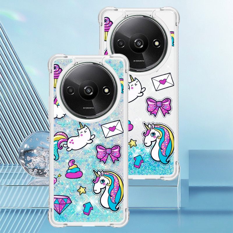 Κάλυμμα Poco C61 Little Unicorn Glitter