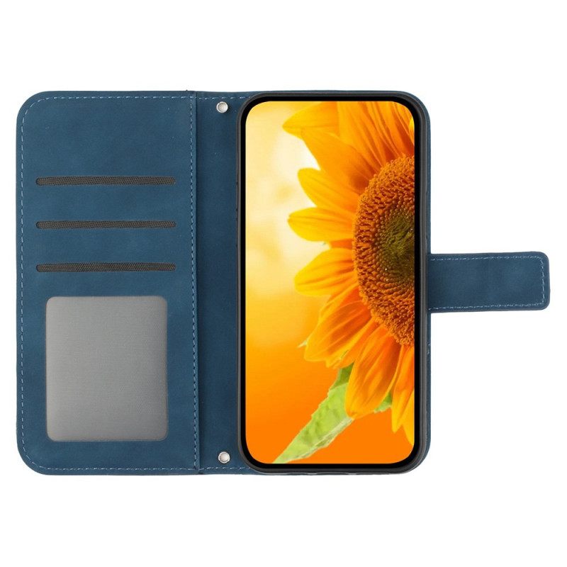 Θηκη Κινητου Poco C61 Sunflower Print Με Ιμάντα Ώμου