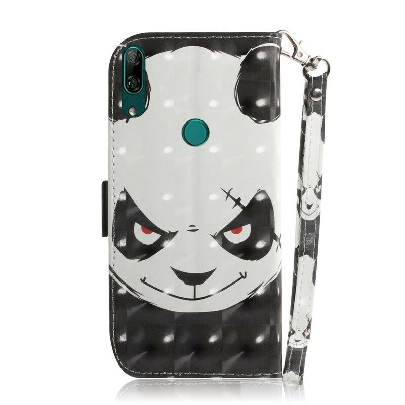 δερματινη θηκη Huawei P Smart Z / Honor 9X με κορδονι Angry Panda Με Strap