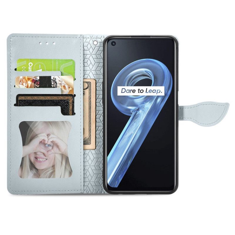 Θήκη Flip Realme 9i Μάνταλα Με Πούπουλα