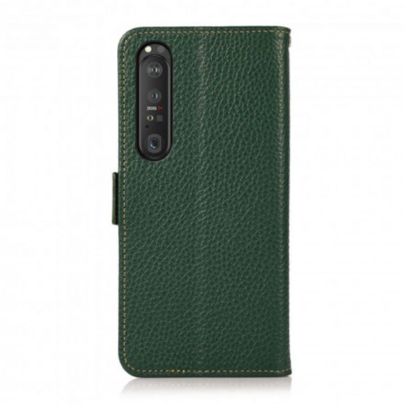 Κάλυμμα Sony Xperia 1 III Litchi Leather Khazneh Rfid