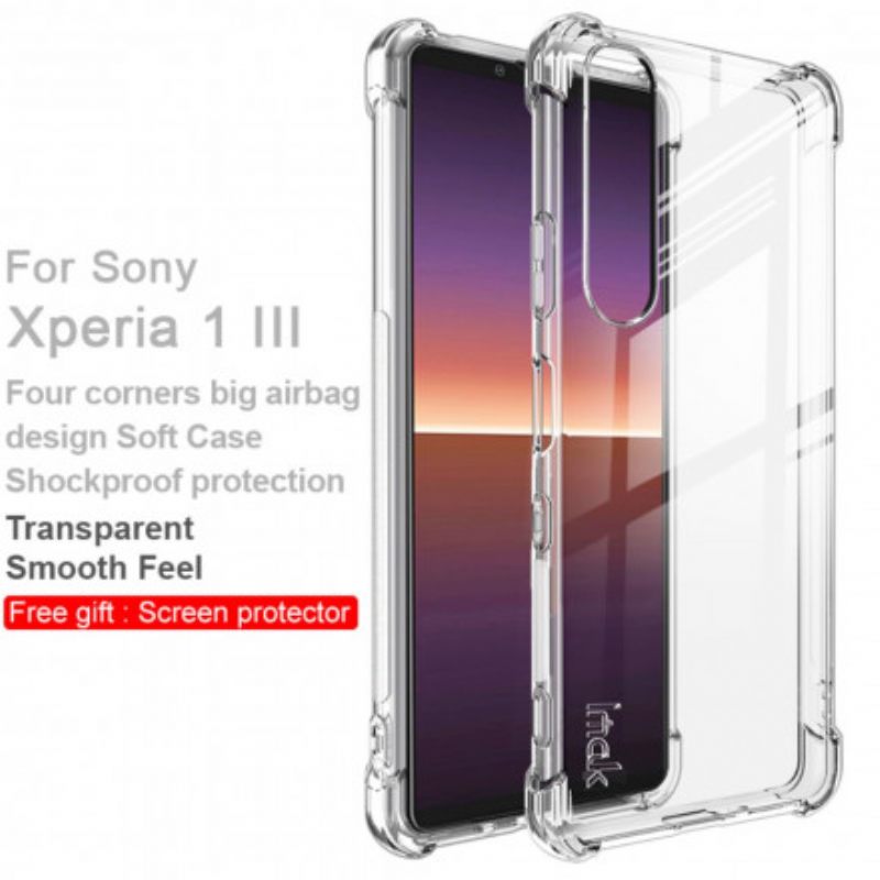 Θήκη Sony Xperia 1 III Διαφανές Με Ταινία Οθόνης Ιμακ