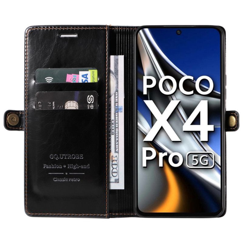 δερματινη θηκη Poco X4 Pro 5G Κερωμένο Δέρμα Εφέ Gq.utrobe