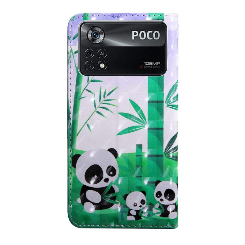 δερματινη θηκη Poco X4 Pro 5G με κορδονι Οικογένεια Panda Lanyard