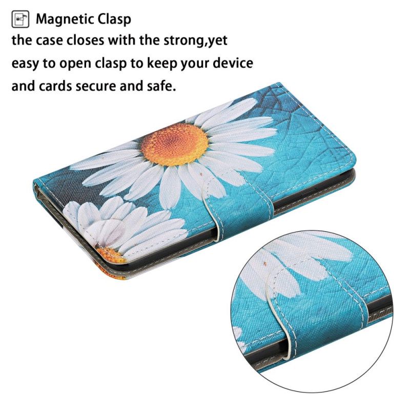 δερματινη θηκη Poco X4 Pro 5G με κορδονι Strappy Daisies