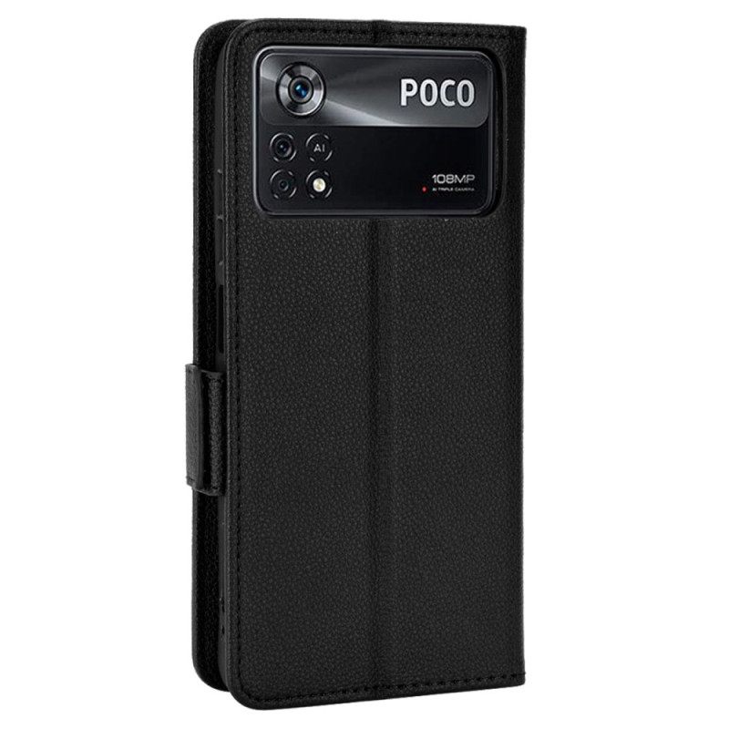 Κάλυμμα Poco X4 Pro 5G Litchi Ultra Fine Faux Leather