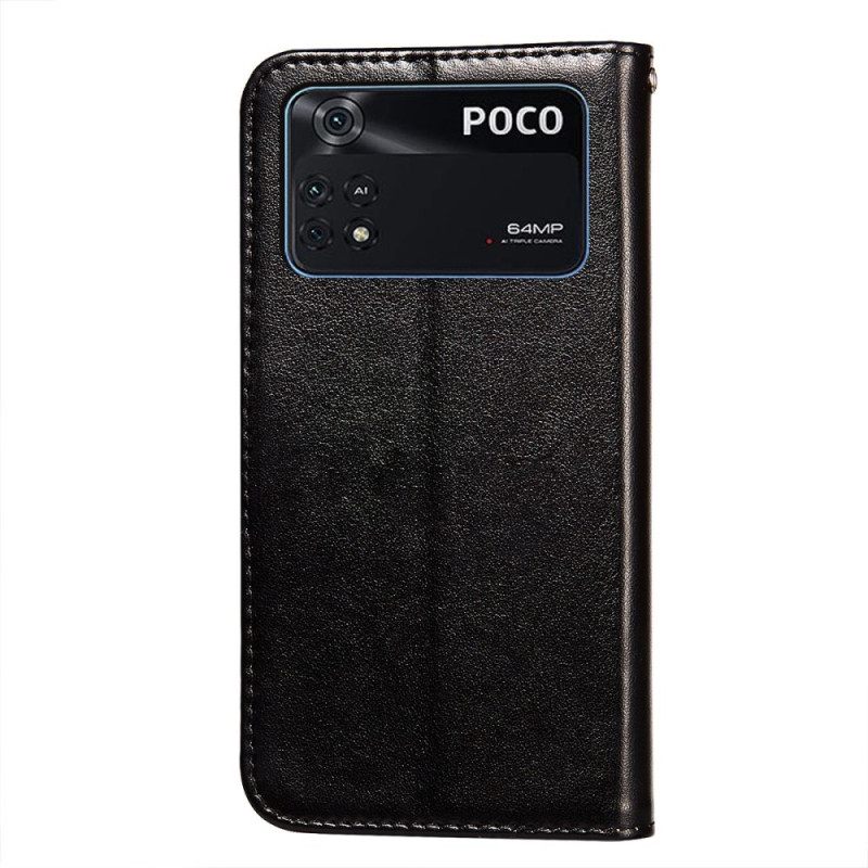 Κάλυμμα Poco X4 Pro 5G με κορδονι Faux Leather Απλό Με Λουράκι