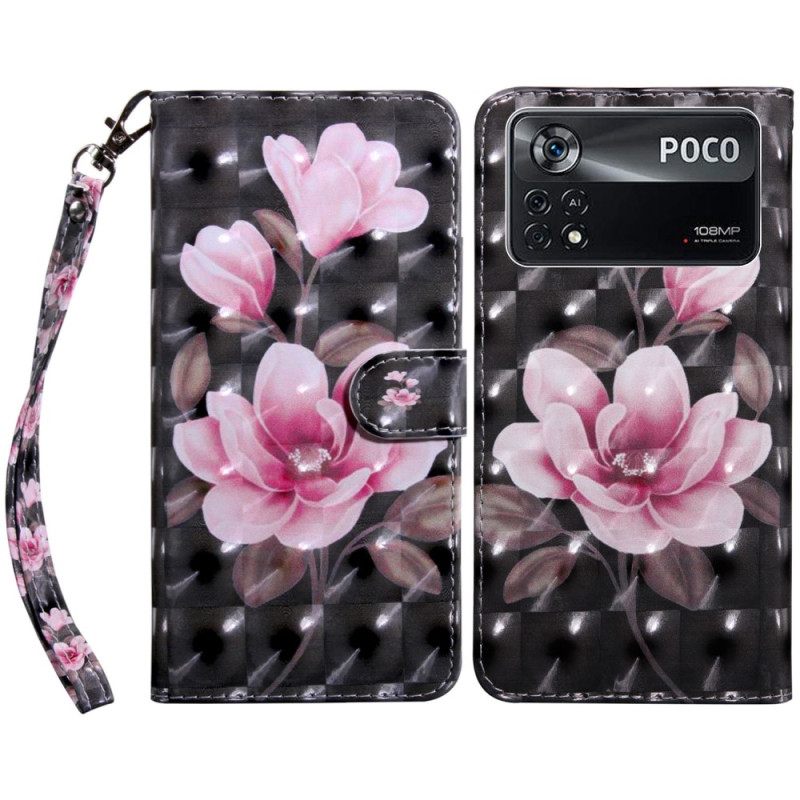 Κάλυμμα Poco X4 Pro 5G με κορδονι Floral Strappy