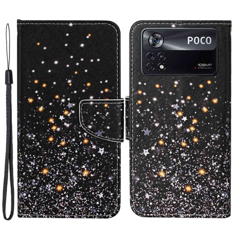 Κάλυμμα Poco X4 Pro 5G με κορδονι Λουράκι Εφέ Glitter