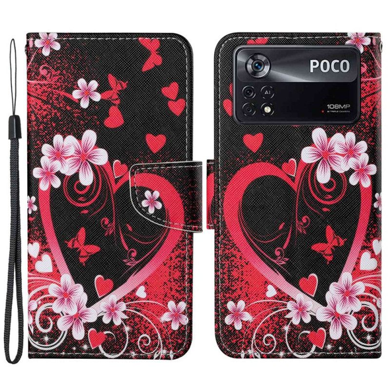 Κάλυμμα Poco X4 Pro 5G με κορδονι Strappy Heart