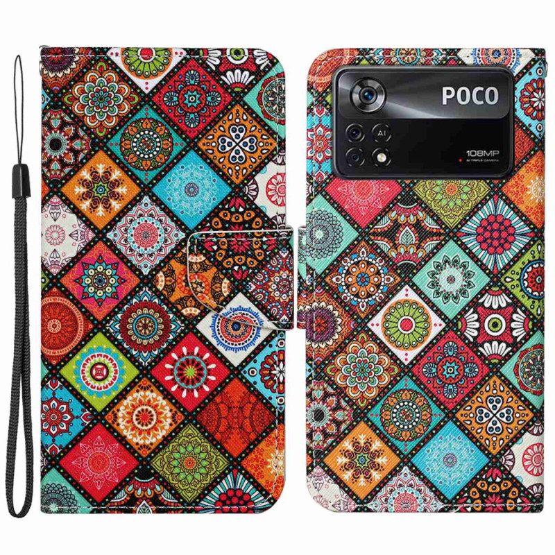 Κάλυμμα Poco X4 Pro 5G με κορδονι Strappy Patchwork