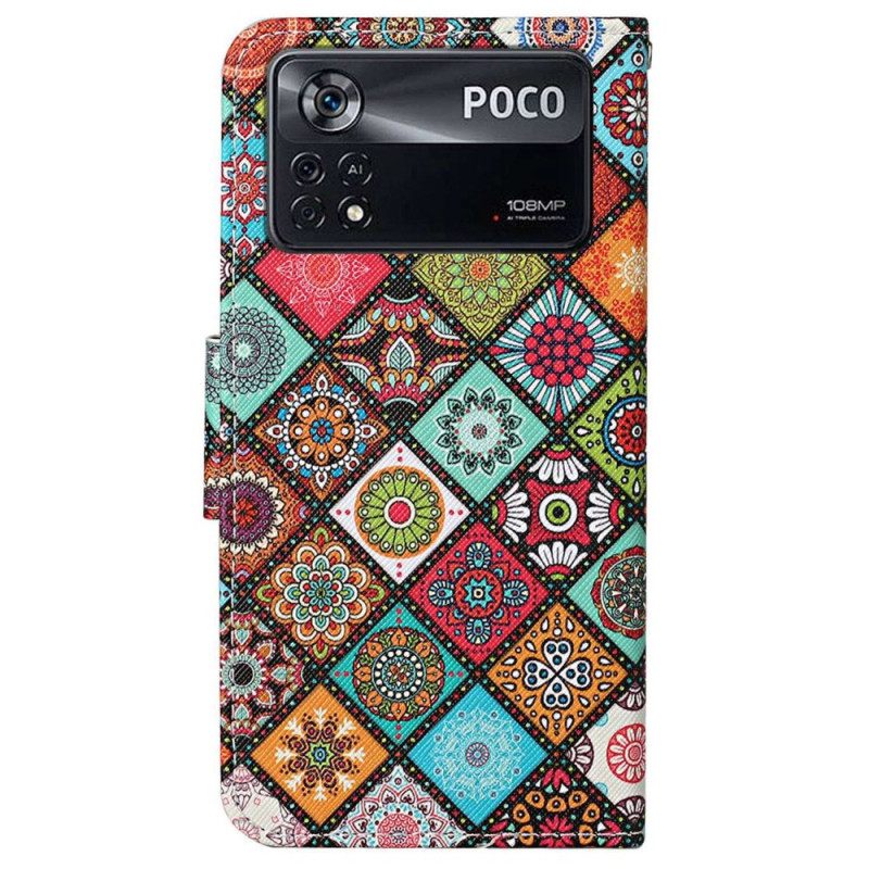 Κάλυμμα Poco X4 Pro 5G με κορδονι Strappy Patchwork