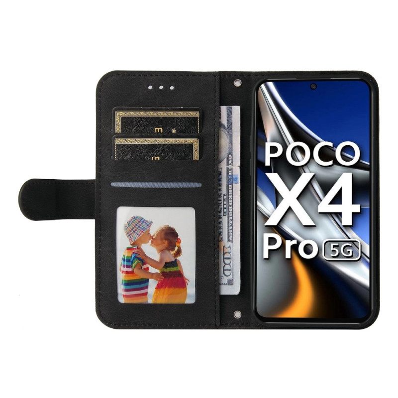 Κάλυμμα Poco X4 Pro 5G Πριτσίνι Και Λουράκι Από Απομίμηση Δέρματος