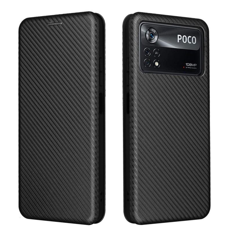 θηκη κινητου Poco X4 Pro 5G Θήκη Flip Έγχρωμη Ίνα Άνθρακα