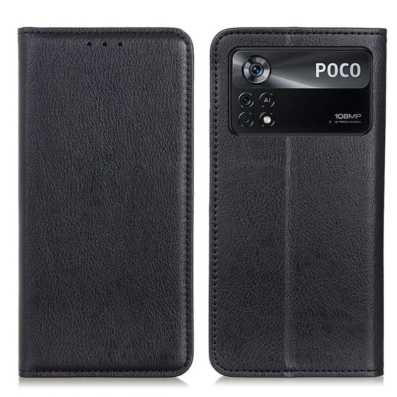 θηκη κινητου Poco X4 Pro 5G Θήκη Flip Litchi Split Leather