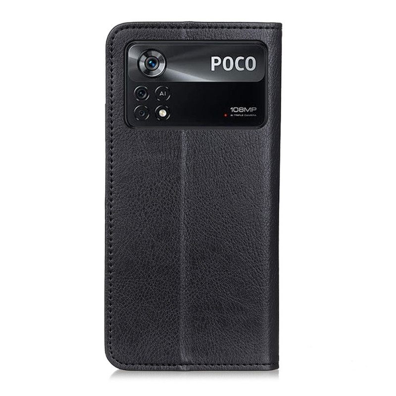 θηκη κινητου Poco X4 Pro 5G Θήκη Flip Litchi Split Leather