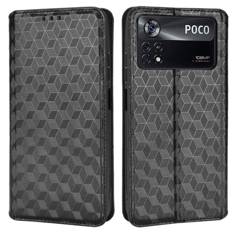 θηκη κινητου Poco X4 Pro 5G Θήκη Flip Υφή 3d