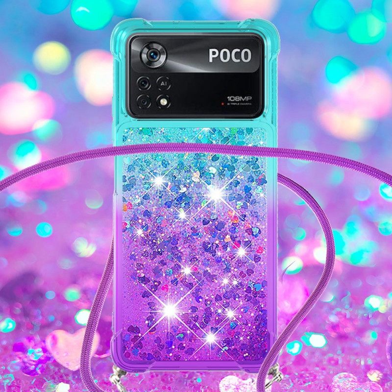 Θήκη Poco X4 Pro 5G με κορδονι Κορδόνι Σιλικόνης Glitter