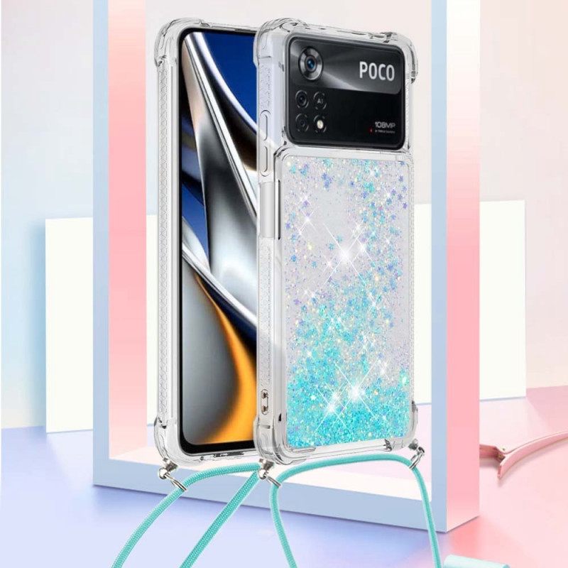 Θήκη Poco X4 Pro 5G Sequin Tree Με Κορδόνι