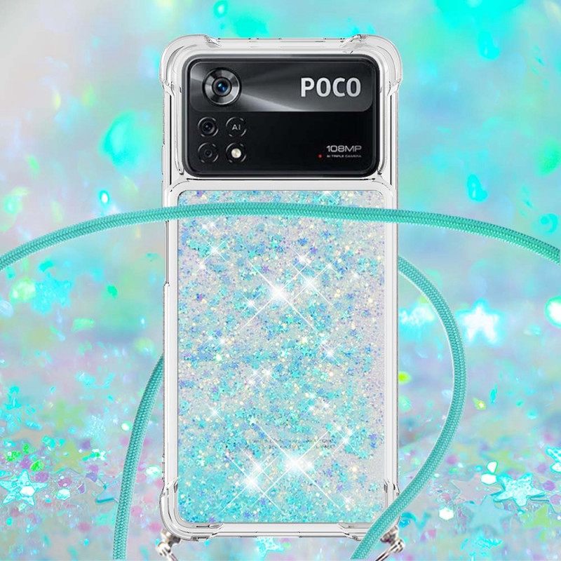 Θήκη Poco X4 Pro 5G Sequin Tree Με Κορδόνι