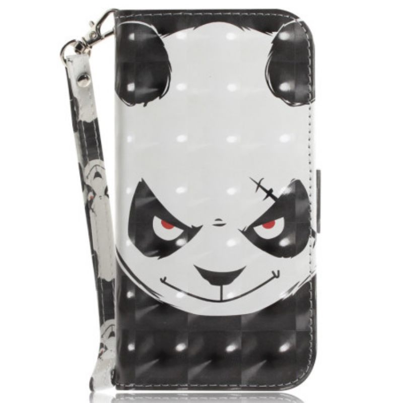 Δερματινη Θηκη Google Pixel 9 Angry Panda Love With Strap Σιλικόνης